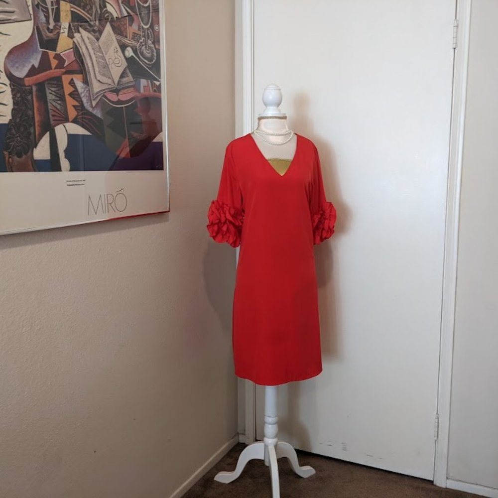 GORGEOUS Red Alfani Dress knee high size 10